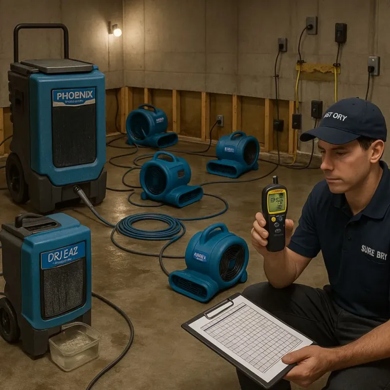 Structural Drying and Dehumidification process in Brazos County, TX